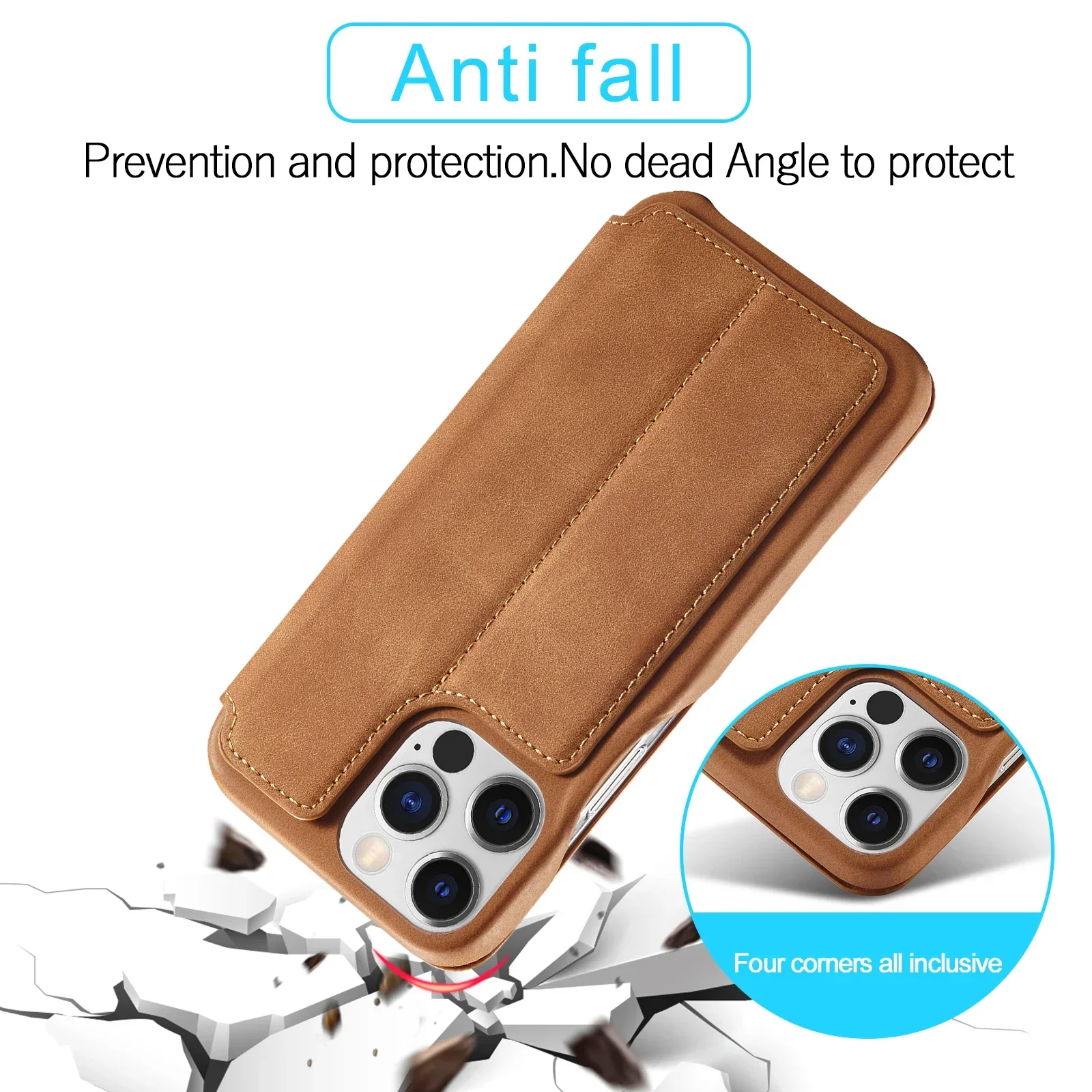 Color: Blue, Compatibility by Model: iPhone 15 Plus - Leather Flip Wallet Phone Cover for IPhone 17E 14 15 16 Pro Max 13 12 Mini 11 XS X XR 8 7 Plus SE 2022 Slim Card Slots Book Bag