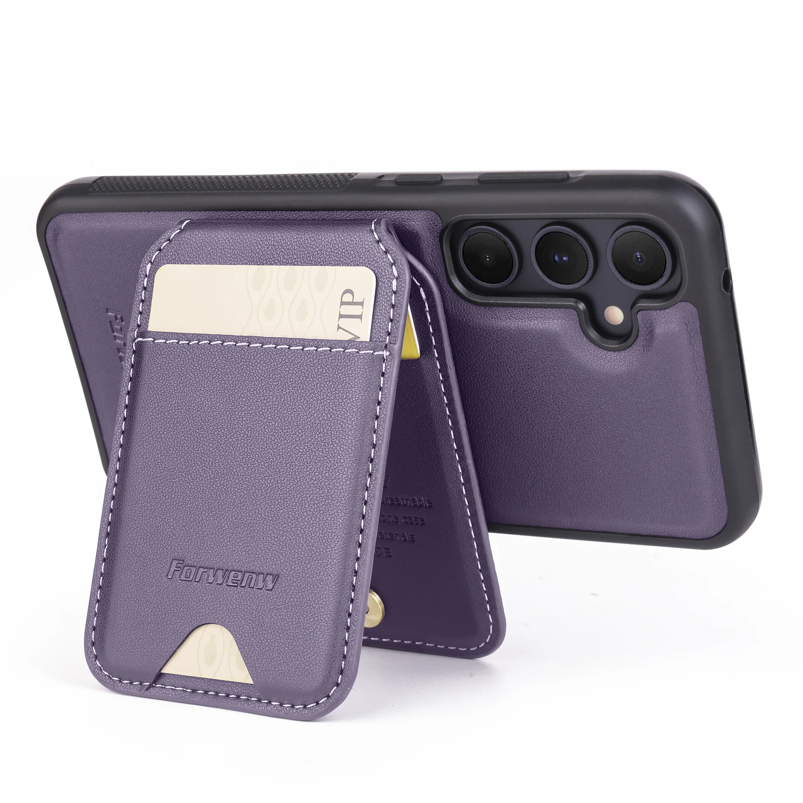 Color: PURPLE, Compatibility by Model: Galaxy Note20 - Leather Case For Samsung Galaxy A16 A36 A56 A55 A35 A15 A25 S25 S24 Ultra S23 S22 Plus + 2 in 1 Detachable Vertical Wallet Cover