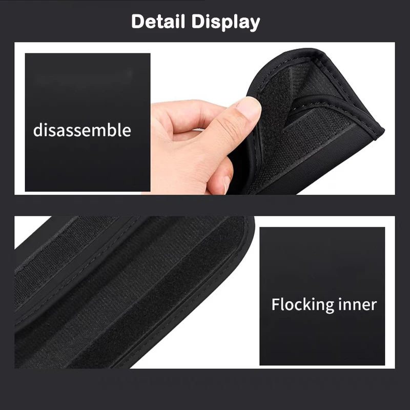Color Name: black - 2Pcs Nappa Leather Seat Belt Shoulder Cover Protection Pads For Seat Ateca Altea Leon FR Arona Tarr Car Accessories