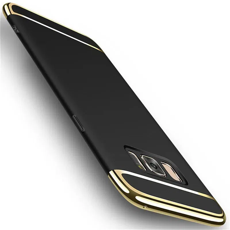 Color: black, Material: Microfiber - Luxury 3 in 1 Case for Samsung Galaxy S6 S7 Edge S8 S9 S10 Plus Note 8 9 Hard Cover J3 J5 J7 Pro 2017 J4 J6 J8 2018 A20 A30 A50