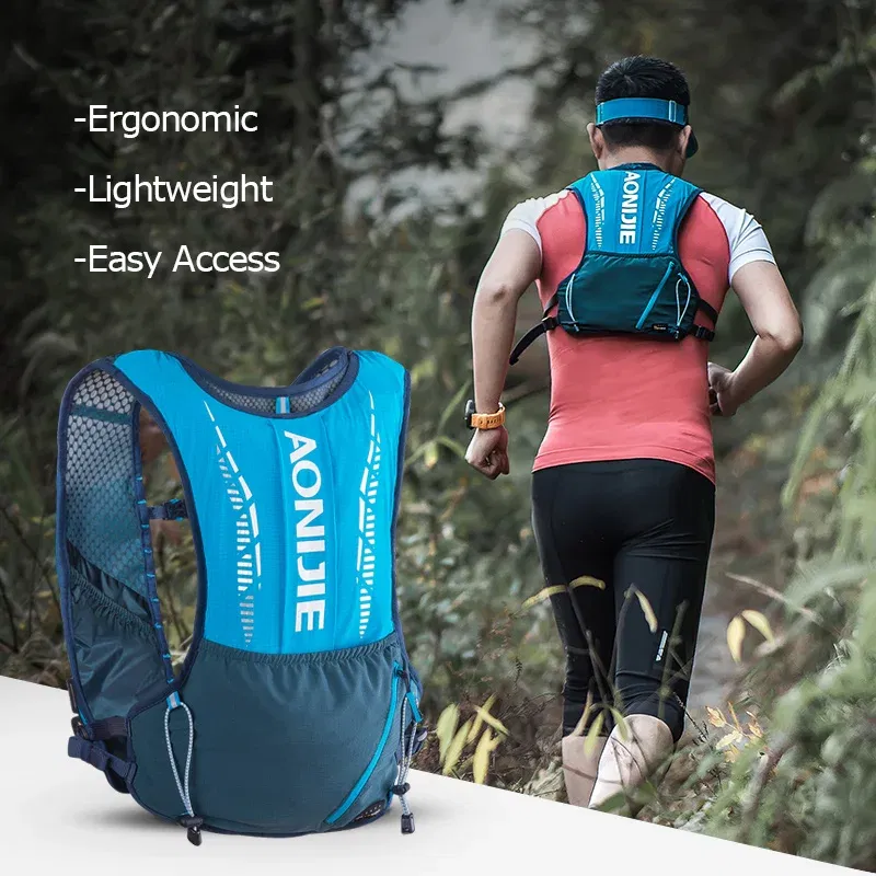 Color: black color - AONIJIE C9102S Ultra Vest 5L Hydration Backpack Pack Bag Soft Water Bladder Flask Set For Hiking Trail Running Marathon Race