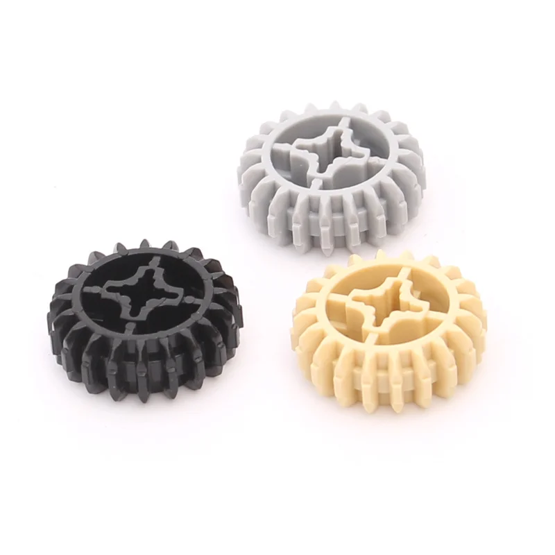 Color: Apricot - Rainbow Pig MOC Particle 32269 18575 High-Tech Gear 20 Tooth Double Bevel with Axle Hole Compatible Brick Building Block Toys