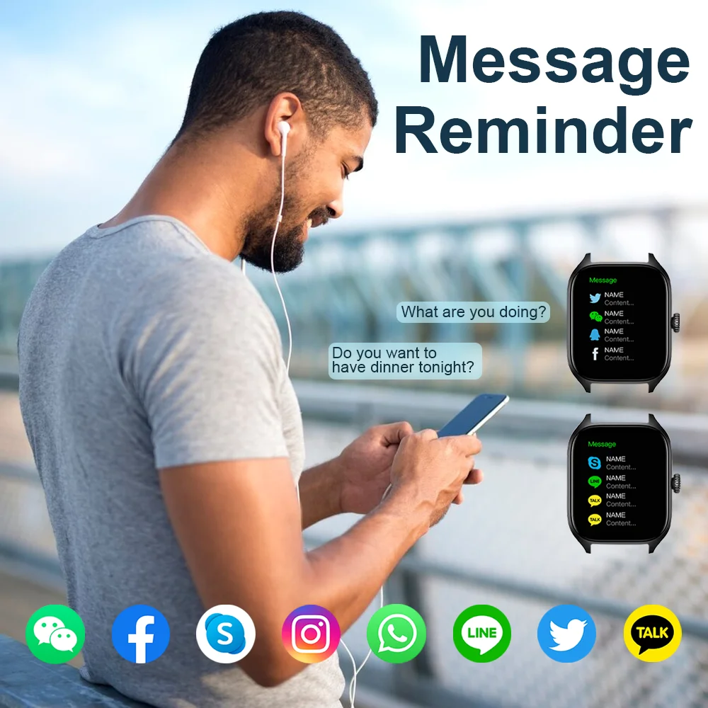 Color: Blue - LAXASFIT H9 Smartwatch Dial to Answer Calls Calorie Tracking Heart Rate Blood Oxygen Monitoring Bluetooth Smart Watch