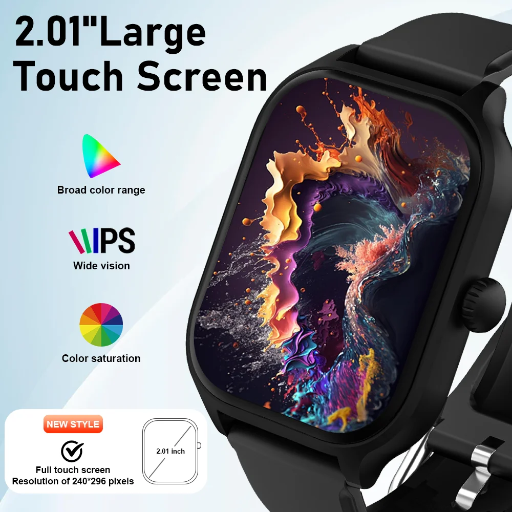 Color: Blue - LAXASFIT H9 Smartwatch Dial to Answer Calls Calorie Tracking Heart Rate Blood Oxygen Monitoring Bluetooth Smart Watch