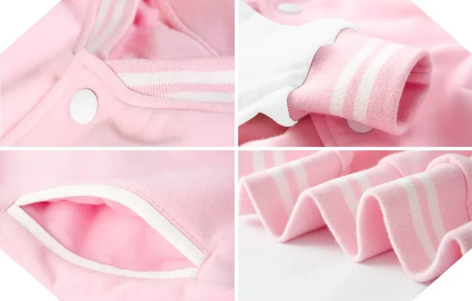 Color: Fuchsia, Size: XS - Lilo Stitch Baseball Jacket Men Women Hip Hop Harajuku Jackets Streetwear Kids Boys Girls Loose College Coats