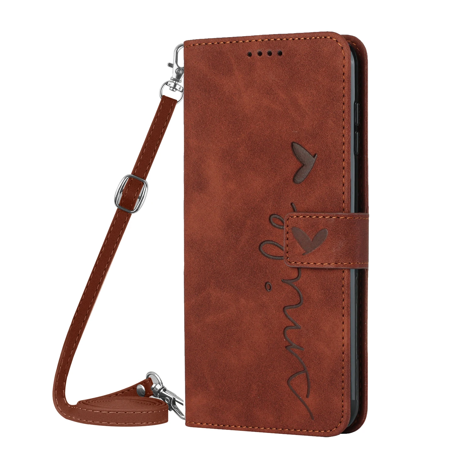 Color: black, Ships From: CHINA, Material: aluminum - Love Heart Strap Leather Crossbody Phone Wallet Case Book Stand For Google Pixel 8 7 Pro 8A 7A 6A Girls Cute Shoulder Cover