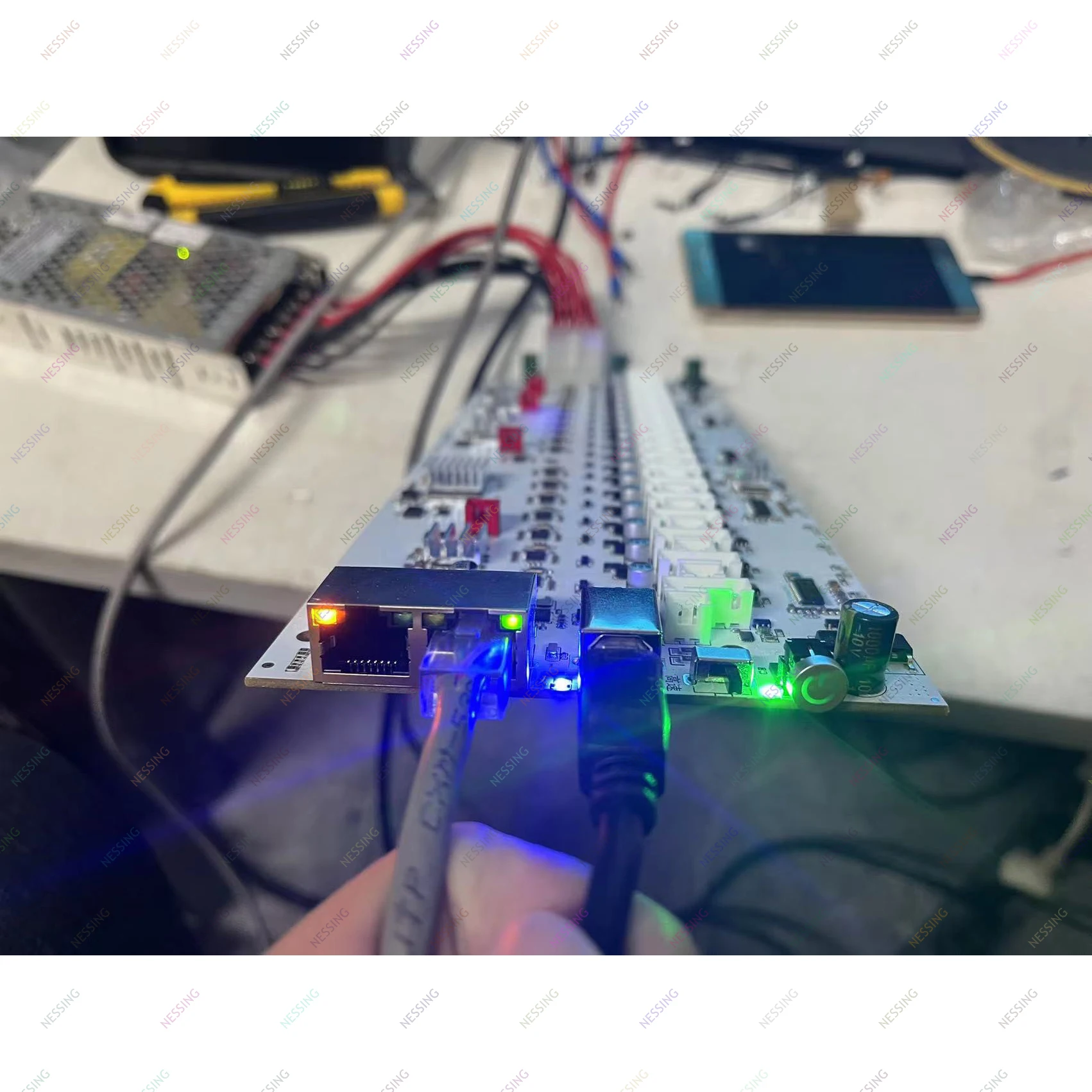 Color: Sky Blue - Mobile Phone Group Control Equipment Motherboard Ethernet OTG USB Connection Independent Switch Smartphone USB Farm Mainboard