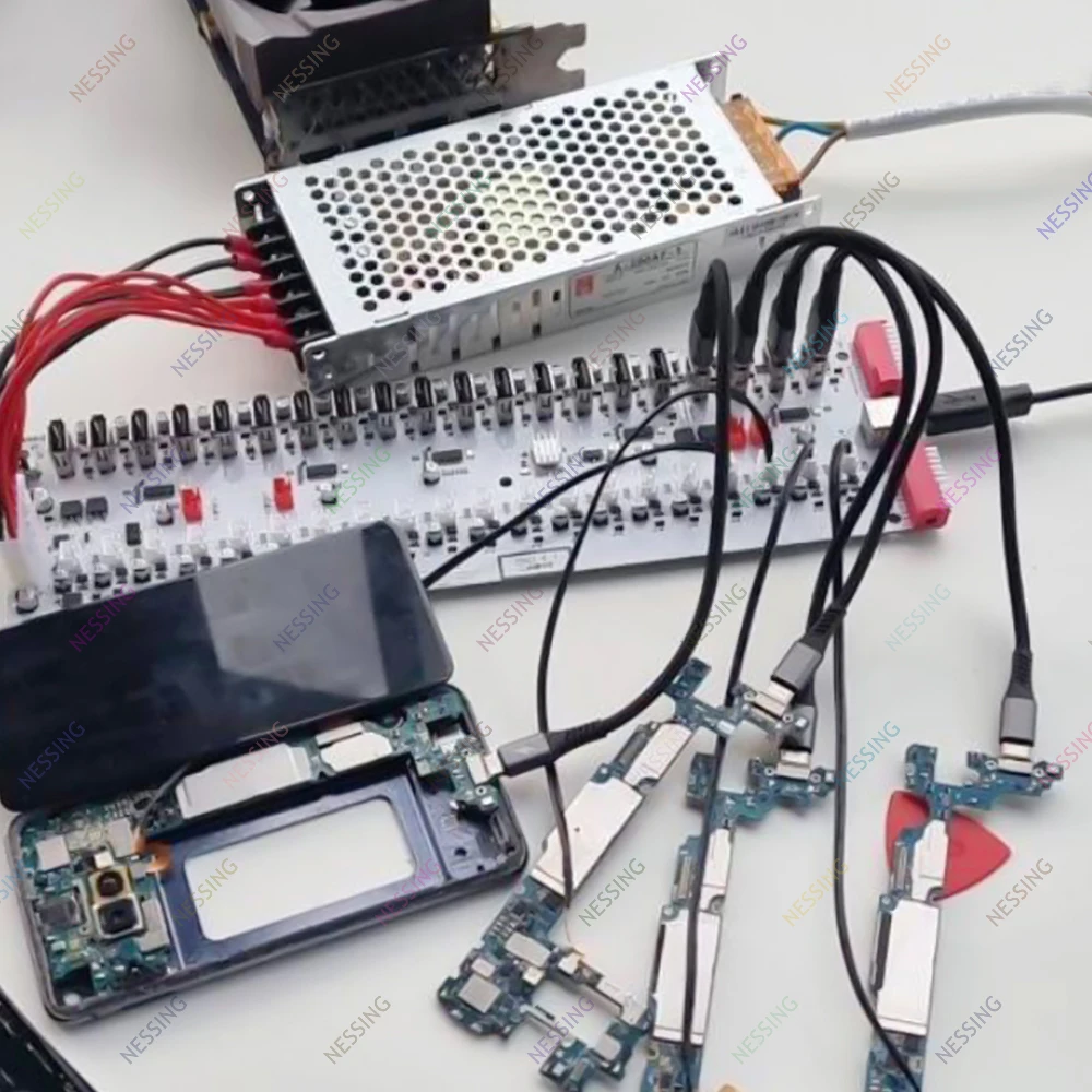 Color: Sky Blue - Mobile Phone Group Control Equipment Motherboard Ethernet OTG USB Connection Independent Switch Smartphone USB Farm Mainboard