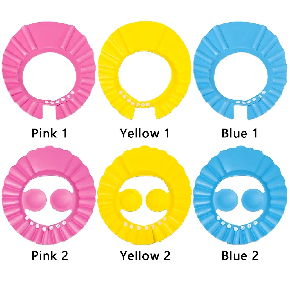 Color: Red - Baby Shower Soft Cap Adjustable Hair Wash Hat for Kids Ear Protection Safe Children Shampoo Bathing Shower Protect Head Cover