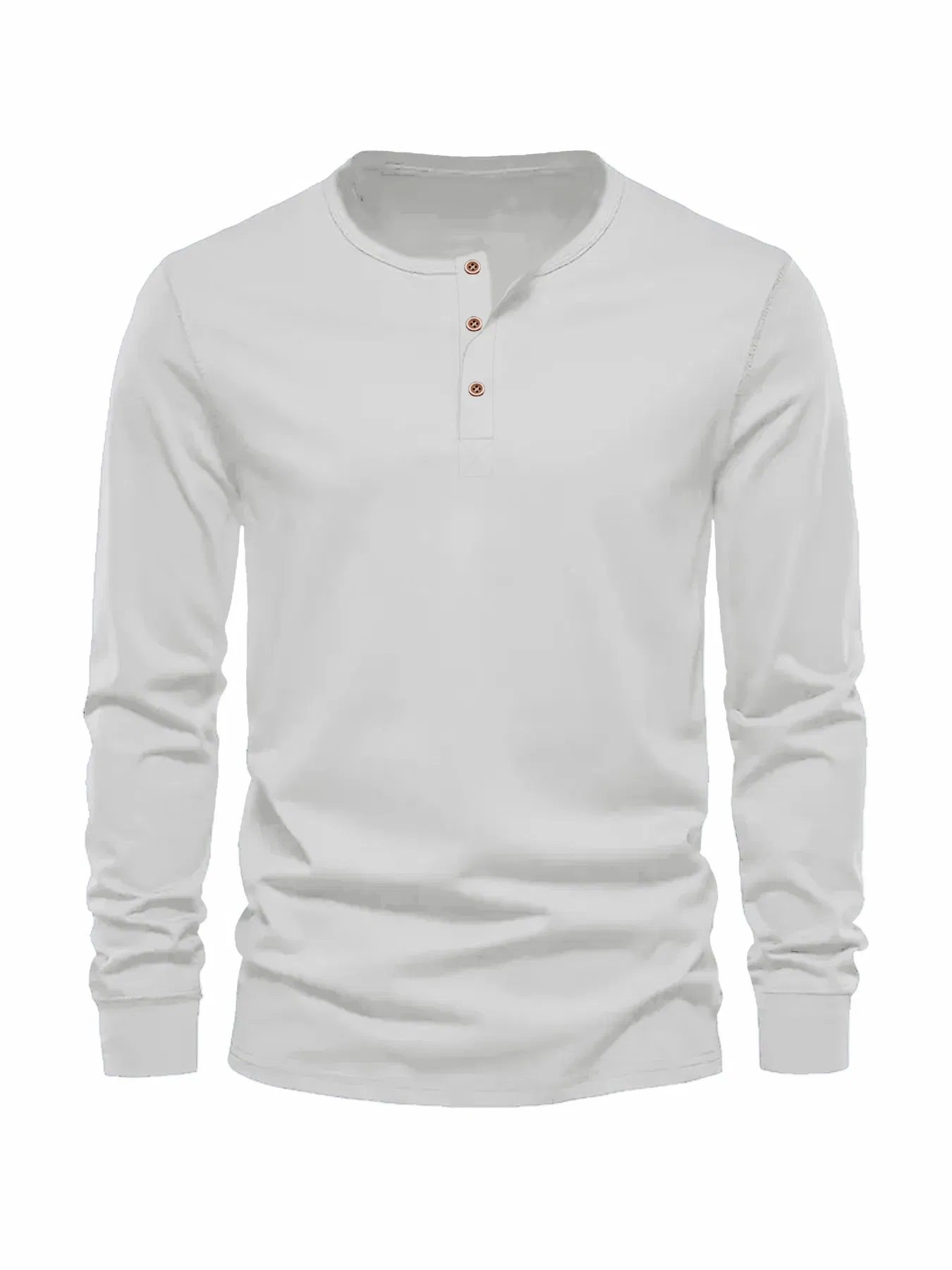 Color: black, Size: M - Men's Long Sleeved Henley Neck T-shirt Slim Fit Bottoming Shirt Fitness Tops Tees Button Neck Casual Cozy Tshirt