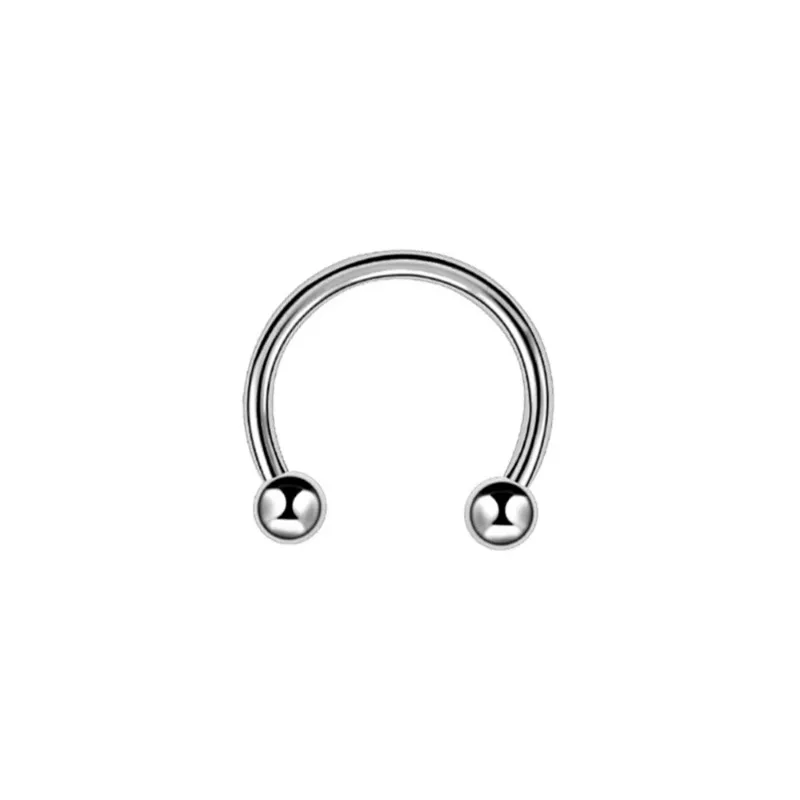Metal color: silver, Main Stone Color: Red - 1pc Stainless Steel Nose Ring Hoops,16G Nose Piercings Cartilag Helix Ear Piercing for Women Men Septum Rings Piercing Jewelry