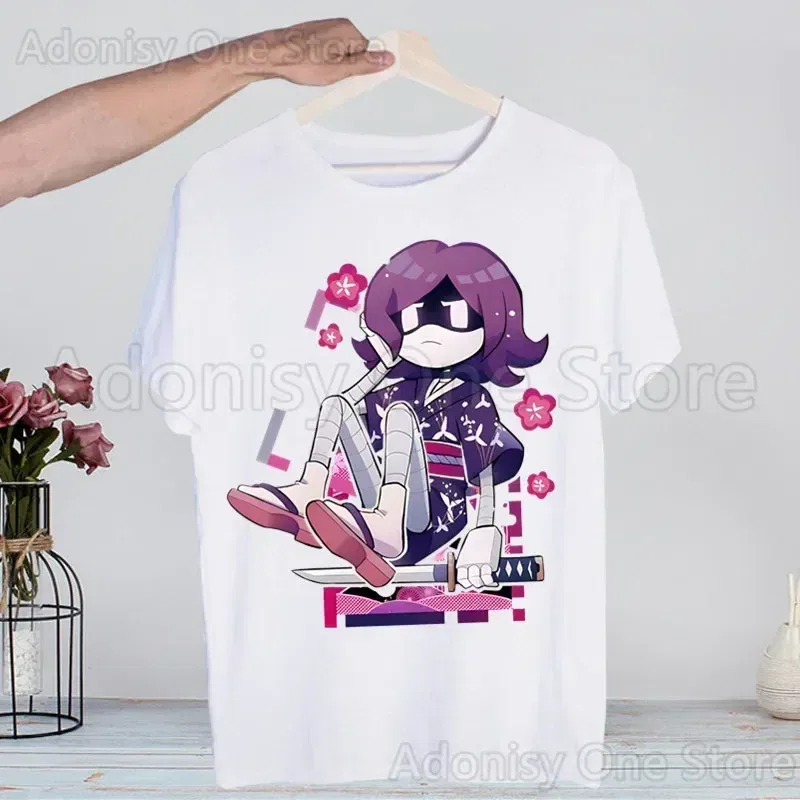 Color: GRAY, Size: XL - Murder Drones Fashion Man Tshirt Summer Fashion T-shirt Casual White Funny Cartoon Print T-shirt Hip Pop Tops tee