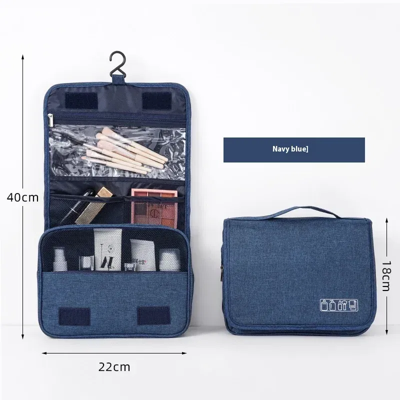Color: black - Foldable Toiletry Bag Organizer Hanging Storage Bathroom Makeup Case Cosmetic Bag Travel For Travel Business