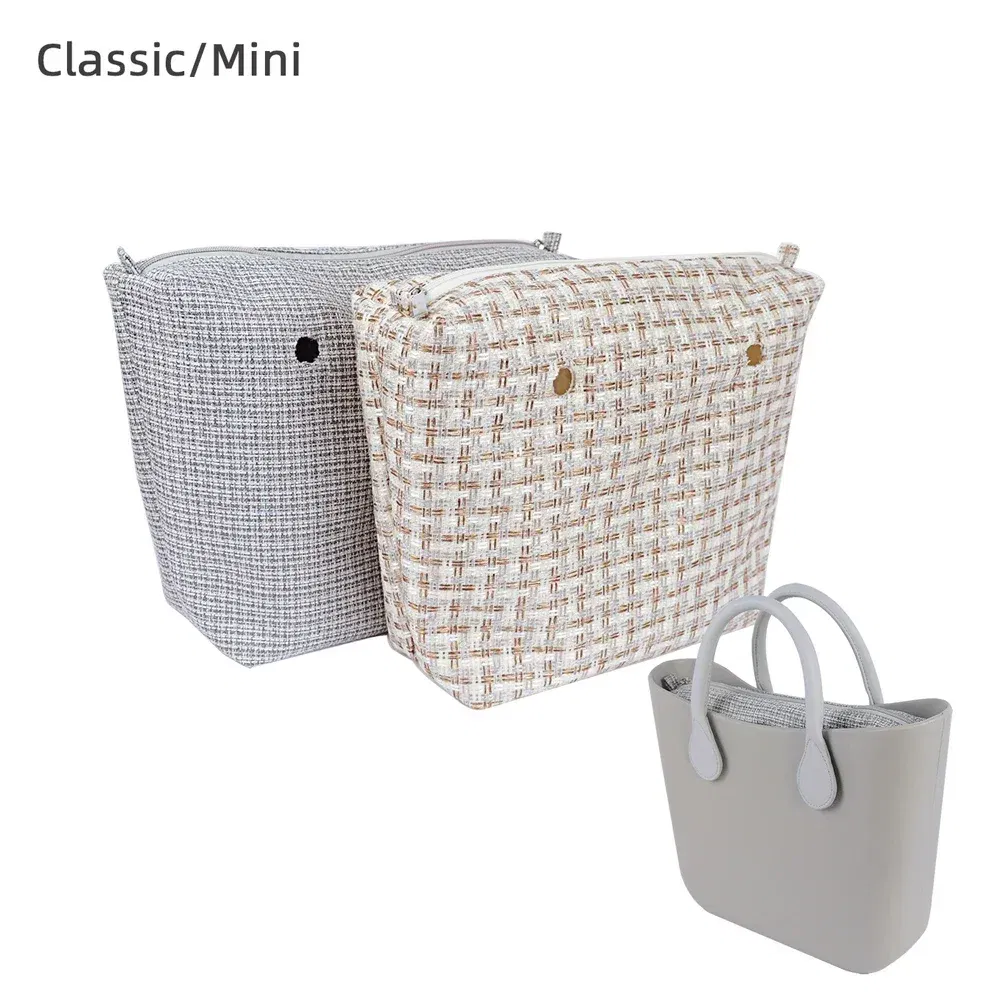 Color: SKY BLUE - TANQU Classic Mini linen canvas organizer fabric inner lining Insert for Obag Mini O Bag Women's Handbag Accessory