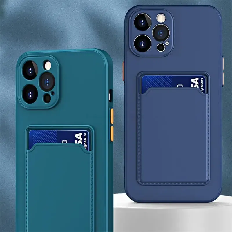 Color: Brown, Material: Plastic - Card Holder Wallet Case For Samsung Galaxy A32 A53 A33 A13 A52 5G Case on A72 A22 A12 A51 A71 Shockproof Liquid Silicone Cover