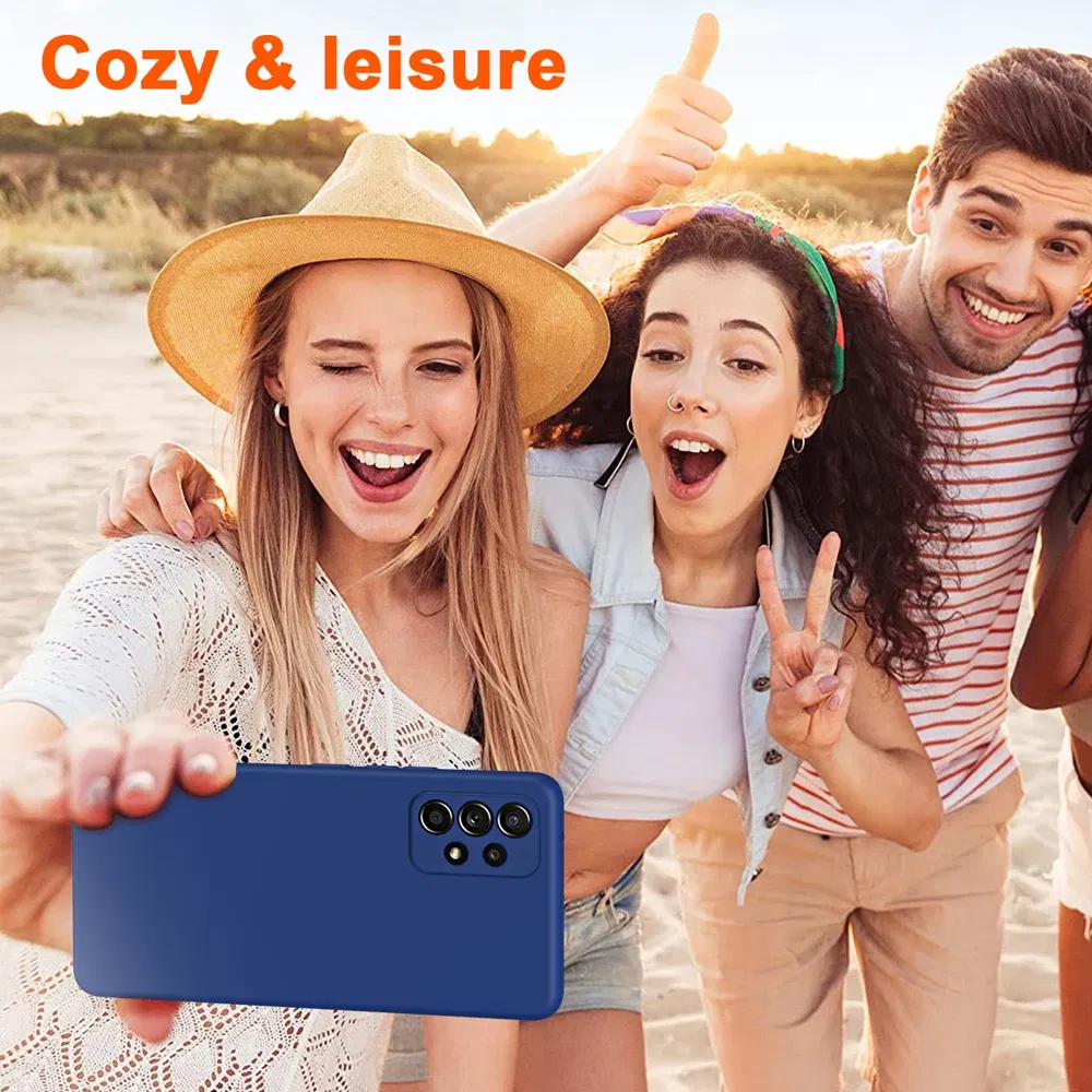 Color: Light purple, Material: PC - Solid Silicone Protect Case For Samsung Galaxy A13 A23 A33 A53 A73 A12 A22 A32 A52 A52S A72 A04 A04S A14 A24 4G A34 A54 Cover
