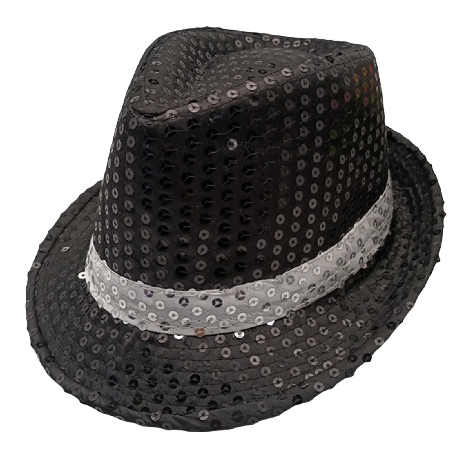 Color: Gold - 12 Colors Men's Women's Jazz Hat Sequins Retro Disco Funky Glitter Costume Unisex Novelty Christmas Party Prop Charming Hat