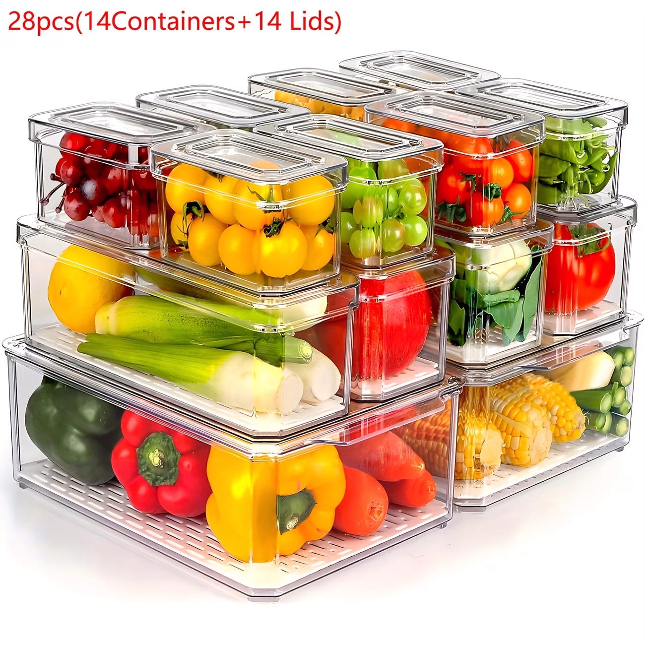 THELiFE™ 28/14 Set of Refrigerator Organizers – Simplify Your Food Storage and Keep Your Kitchen Organized