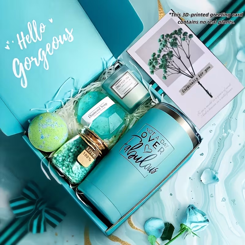 PGPJ Mother’s Day Elegant Teal Spa Gift Set – Pamper Her with Luxury and Relaxation