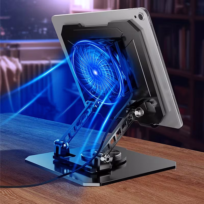 APEXEL Cooling Tablet Stand – Foldable and Rotating Stand with Heat Sink for Comfortable Viewing