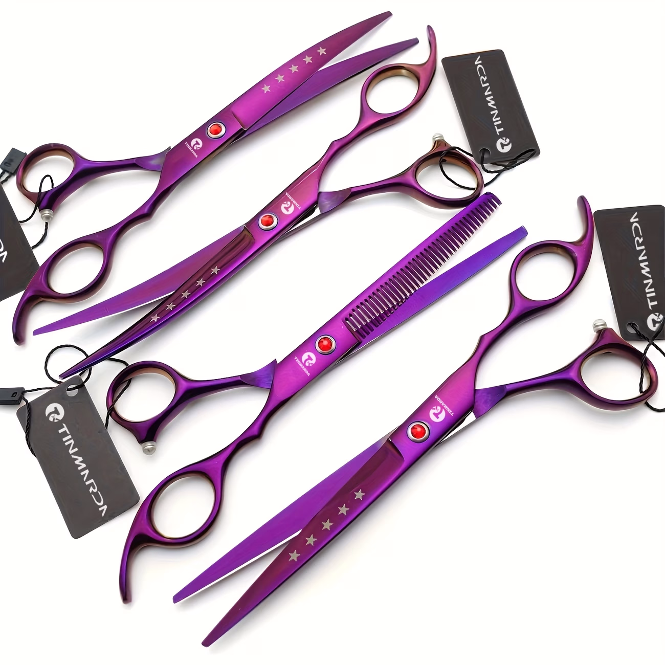 TINMARDA 17.78cm Professional Pet Grooming Scissors Set – Complete Set for Dog Grooming