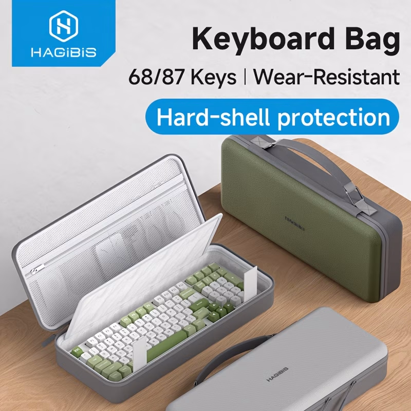 Hagibis™ Keyboard Portable Carrying Case – Shockproof Hardshell Travel Pouch for 68/87 Keys Keyboards