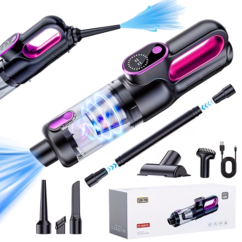 UTEK Car and Home Wireless Handheld Vacuum Cleaner – Powerful 2-in-1 Blow and Suction Function for Car Interior and Home Cleaning