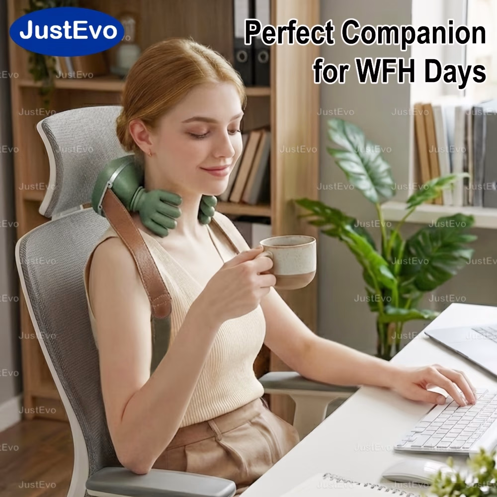 JUSTEVO 3D Kneading Neck & Shoulder Massager – Upgraded for Deep Relief, Compact Design, and Ideal for Desk Workers & Seniors