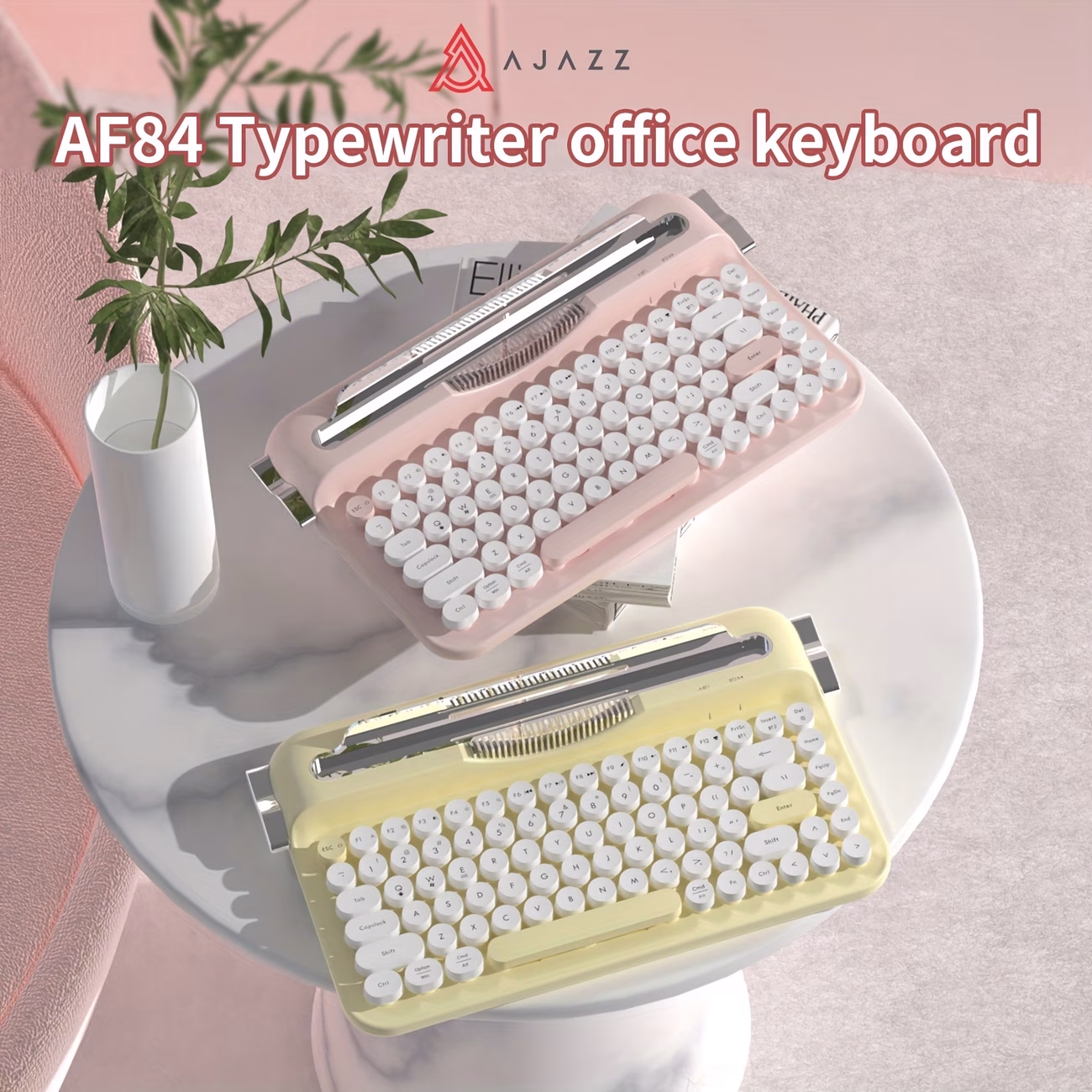 AJAZZ AF84 Typewriter Keyboard with Dual-Mode Connection for Tablet Use – Retro Style with Modern Functionality