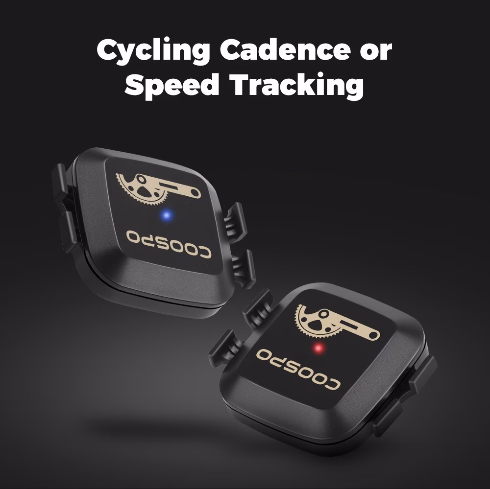 COOSPO BK467 Cadence and Speed Sensor – Dual Mode RPM Monitor for Road Bikes, Compatible with Wahoo and Garmin Bike Computers