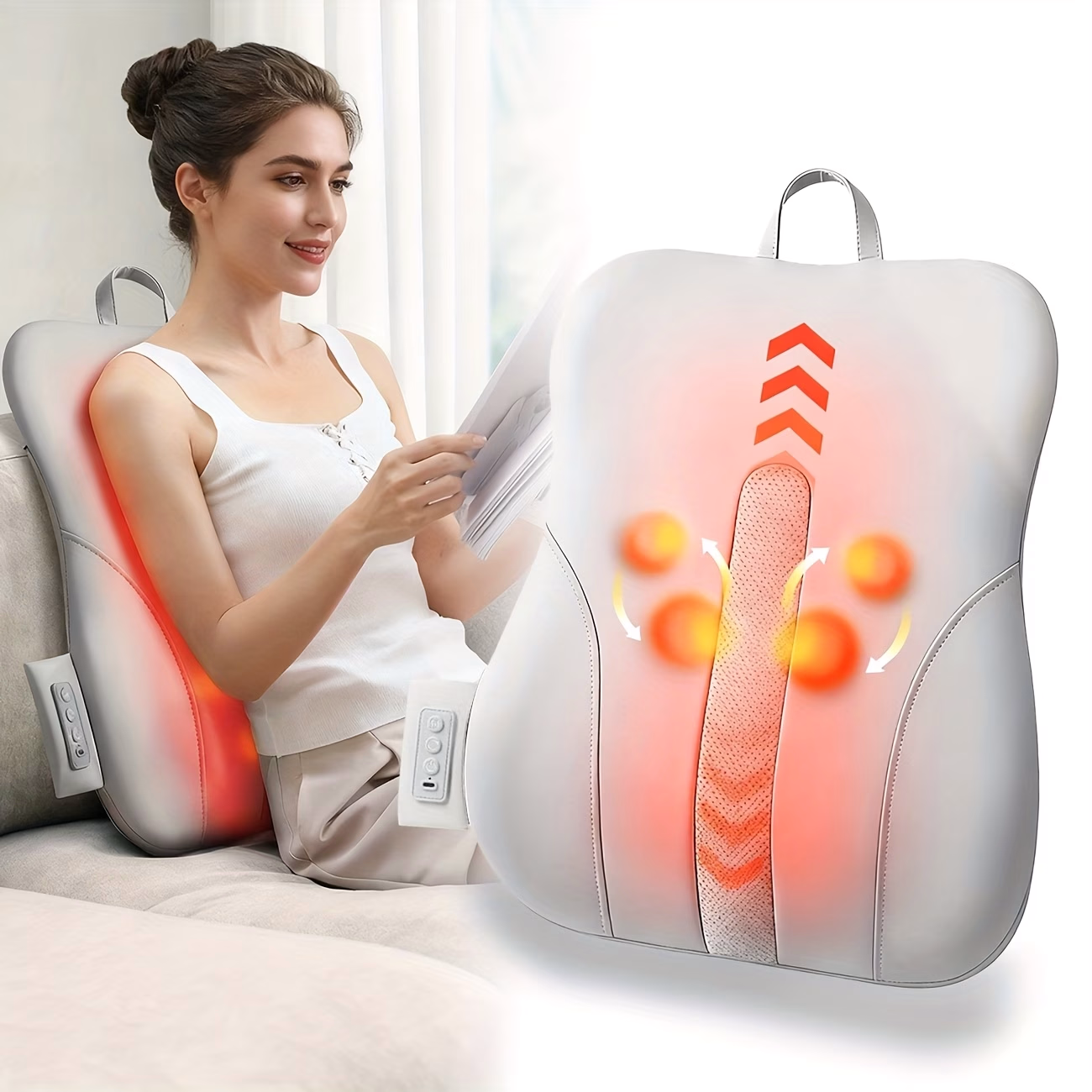 FENASH Rechargeable Full Body Massager with Heat – Portable Neck and Back Massager, Deep Tissue Kneading for Lower Back, Leg, and Shoulders