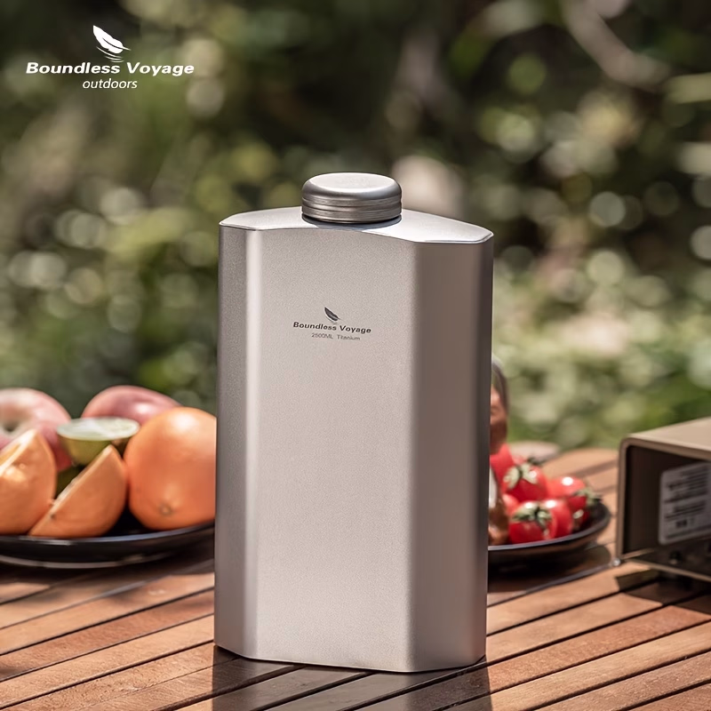 Boundless Voyage™ 2500ml Titanium Water Bottle – Large Capacity, Single-Wall, Heatable with Matte Finish