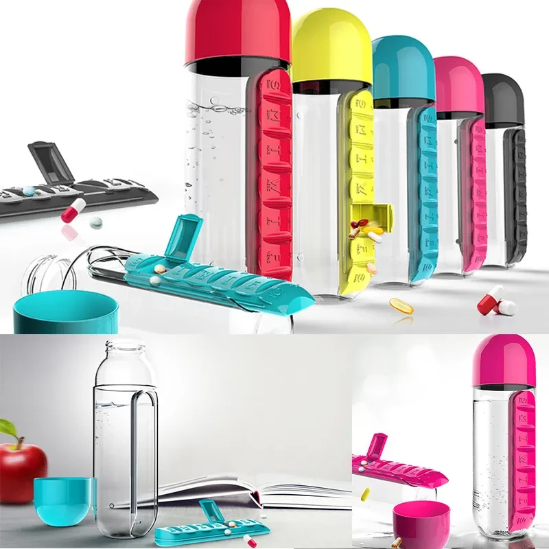 Pill Organizer Water Bottle