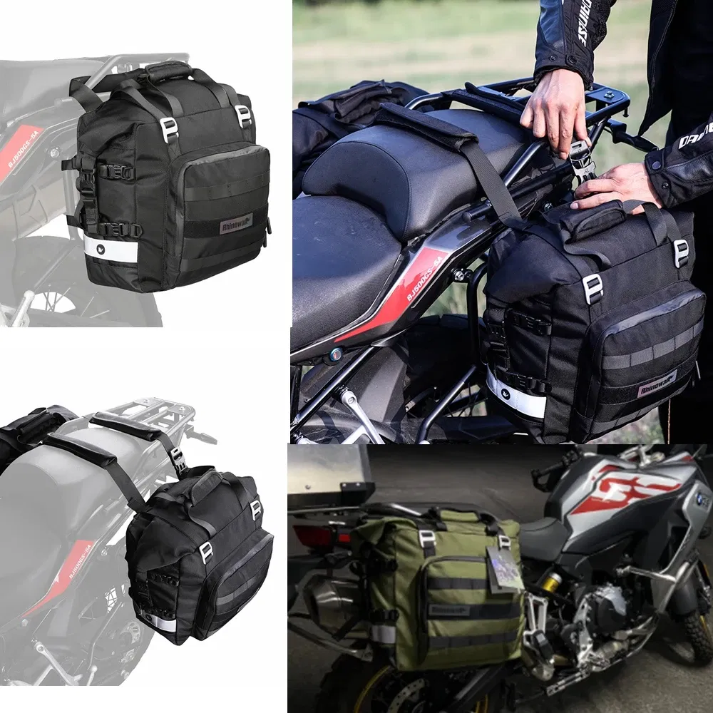 Color Name: Black - Motorcycle Saddlebag Waterproof Side Bag For BMW R1250GS R1200GS F850GS F750GS LC ADV Adventure For Suzuki V-Strom Luggage
