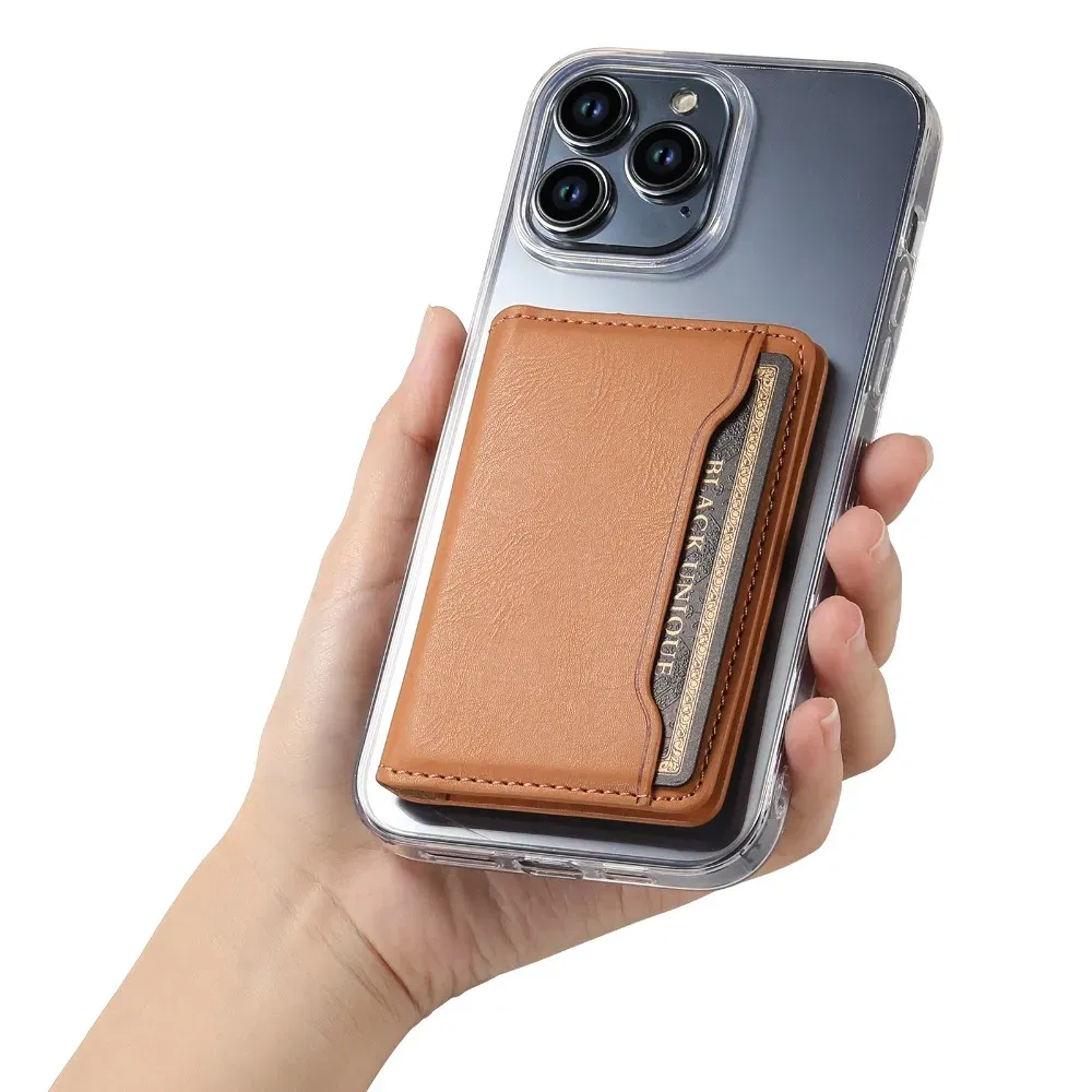 Color: Beige - Wallet Case for Magsafe Leather Magnetic Bag Card Holder for iPhone Samsung Pixel 15 14 13 Pro Max S24 S23 S22 Ultra 9 8 7 Stand