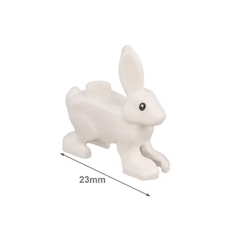 Color: Trans-green - MOC City Animal Building Block Figures Hare Dairy Cow Squirrel Dolphin Pug DIY Farm Street View Accessories Bricks Toys Gifts