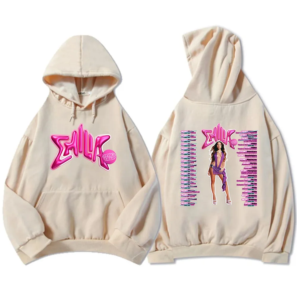 Color: GRAY, Size: M - Emilia Mernes MP3 Hoodies Winter Long Sleeve Hooded Pullovers Men Clothes Fleece Pocket Singer Graphic Sweatshirts Print Hoody