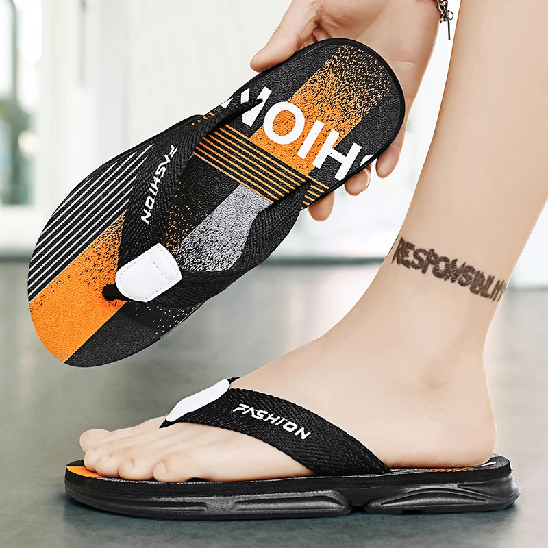 Color: Yellow, Shoe Size: 41 - Summer Men's Flip-flops Massage Granule Men Slippers Comfortable Beach Sandals Men Casual Shoes House Flip Flops Bathroom Shoes