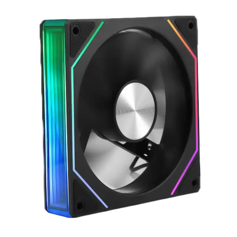 Color: Black, Blade Color: Other, RGB Support: A-RGB - UPSIREN UF-3 Prism 7PRO Computer Case Cooling Fan,Double-sided full lens,12CM ARGB motherboard synchronization，CD pattern axis