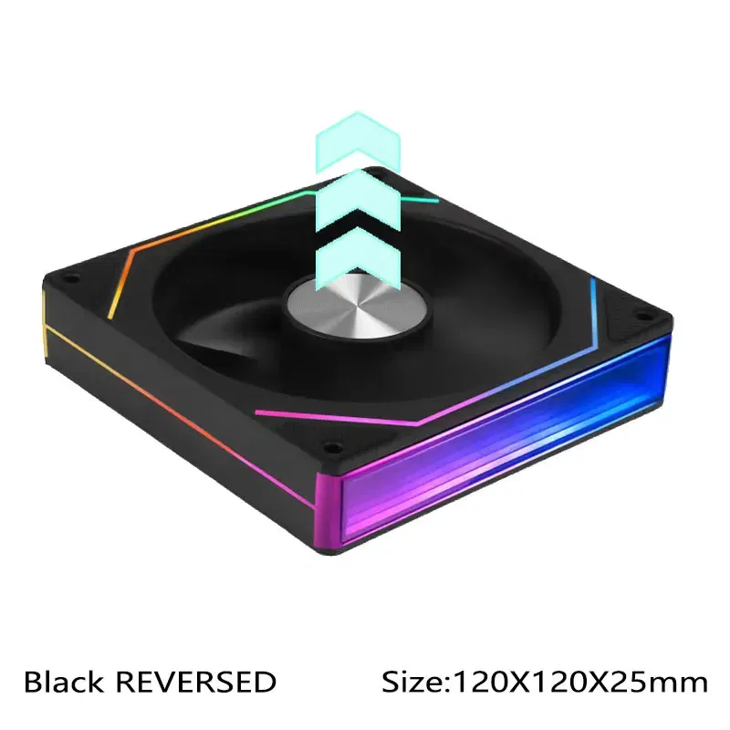 Color: Black, Blade Color: Other, RGB Support: A-RGB - UPSIREN UF-3 Prism 7PRO Computer Case Cooling Fan,Double-sided full lens,12CM ARGB motherboard synchronization，CD pattern axis