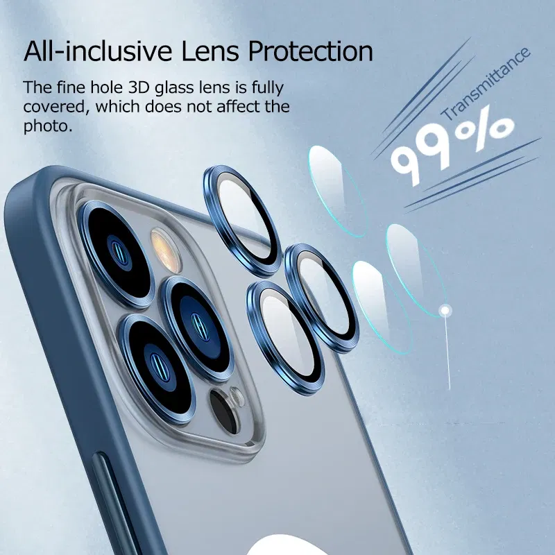 Color: Brown, Material: Aluminum - Magsafe Magnetic For IPhone 15 Promax Phone Case For iPhon 11 12 13 14 15 Pro Max Plus Lens Glass Ring Protection Silicone Cover