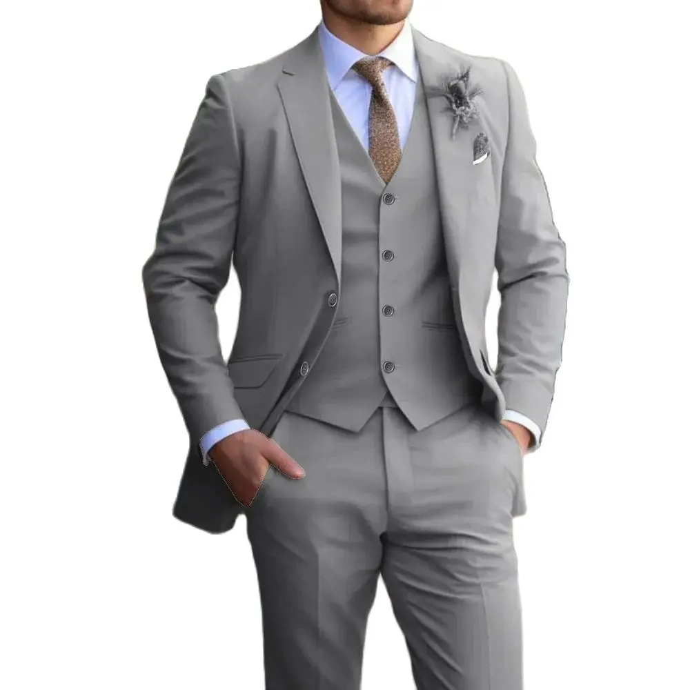 Color: black, Size: L - Suit 3-piece Classic men's fashion slim-fit suit Vest Pants suit Men's dress Casual Dress Formal Business wedding