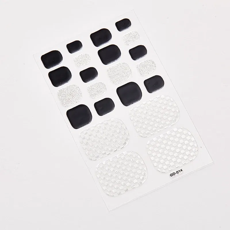 Color: Lavender - 22 Tips/Sheet Women Salon Fashion Nail Stickers Designed Full Beauty Full Cover Nail Stickers Novidades Nails Sticker Designer