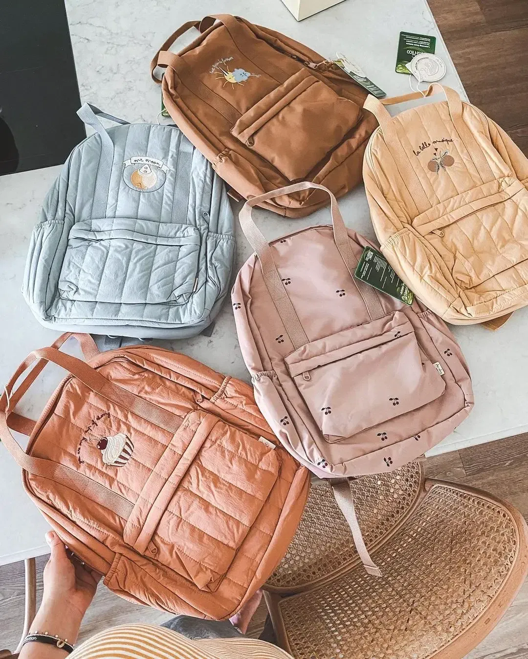 Color: Black - KS Baby Backpack 2024 New Kids Schoolbag Kindergarten Bags Brand Traveling Mom Cherry Lemon Children's Boys Girls Storage