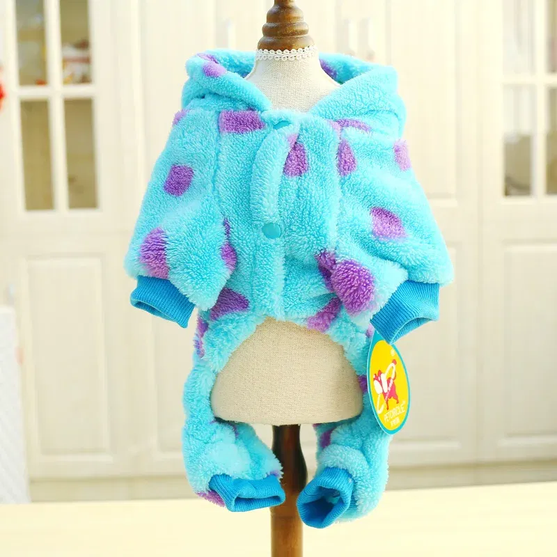 Color: Blue, Size: XS - PETCIRCLE Dog Clothes Puppy Bubble Dragon Transformation Thicken Jacket Fit Dog Cat Winter Pet Cute Costume Warm Hoodie Dog Coat