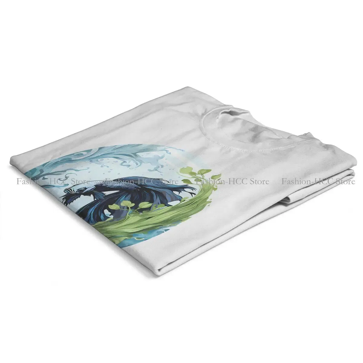 Color: WHITE, Size: XL - Betta In A Bubble Hip Hop Polyester TShirt Fish Funny Cartoon Style Tops Leisure T Shirt Female Short Sleeve