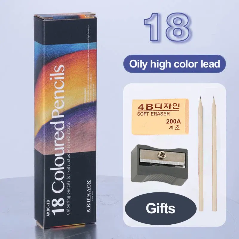 Color: WHITE - 12/24/48/72 Colors Color pencil  DIY set includes: Wooden Color Pencil Sharpener Eraser School Office Supplies Art Stationery