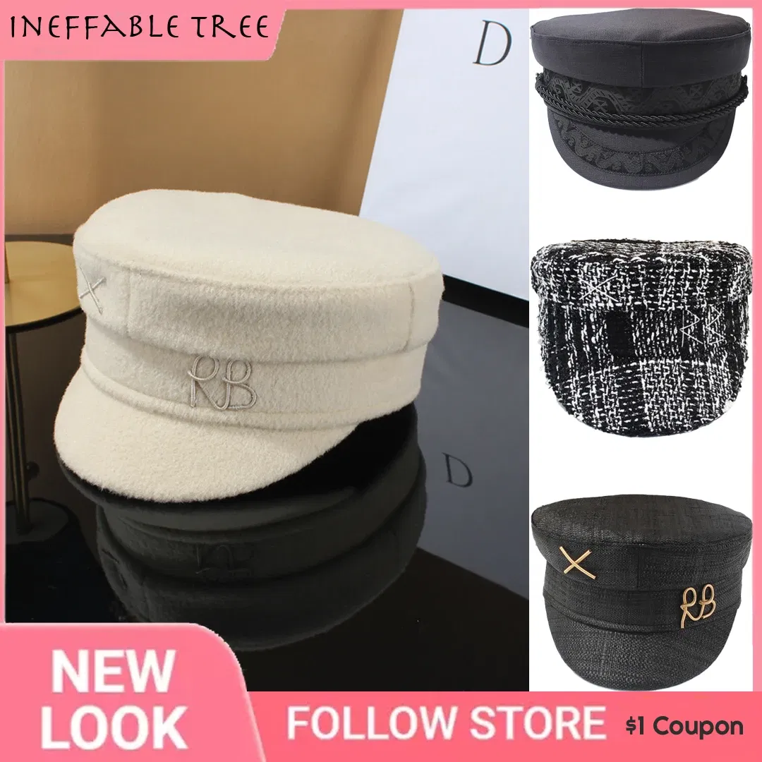Designer New Winter Embroidery Letter Baker Boy Straw Caps Purple Newsboy Caps Thick Warm Flat Cap Chapeau Homme