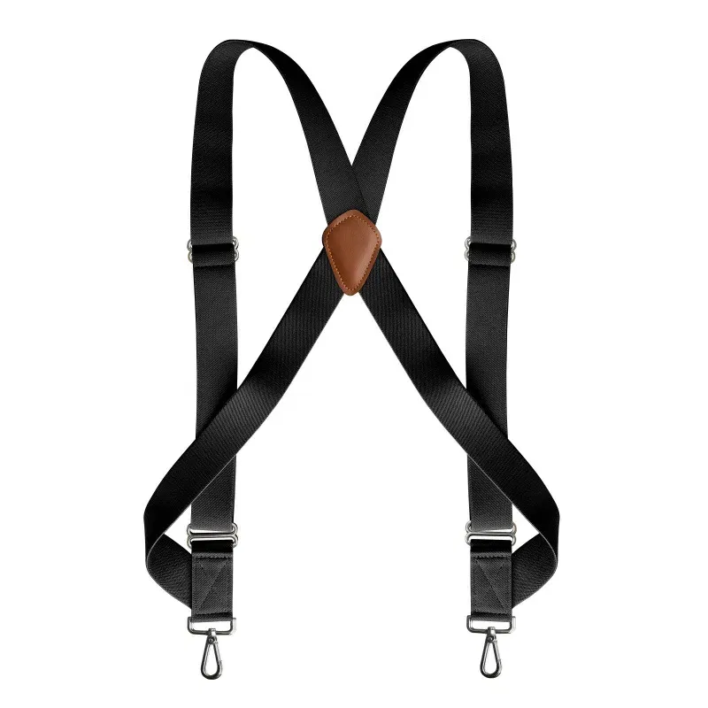 Color: black, Ships From: CHINA - Men's Heavy Duty Trucker Suspenders 3.5cm Wide X-Back with 2 Side Clip Swivel Hooks Adjustable Elastic Big Tall Trouser Braces