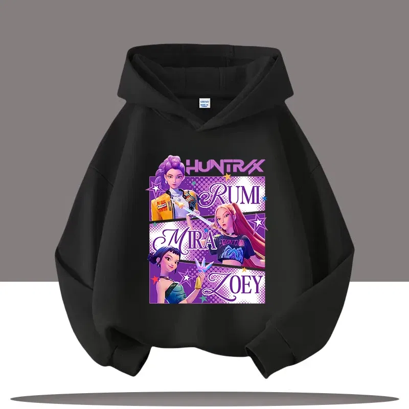 Color: Silver, Kid Size: 5 - Y2K KPop Demon Hunters Hoodies Teenage Girls Boys Rumi KPop Demon Hunters Hoody Autumn Casual Long Sleeve Children's Clothing